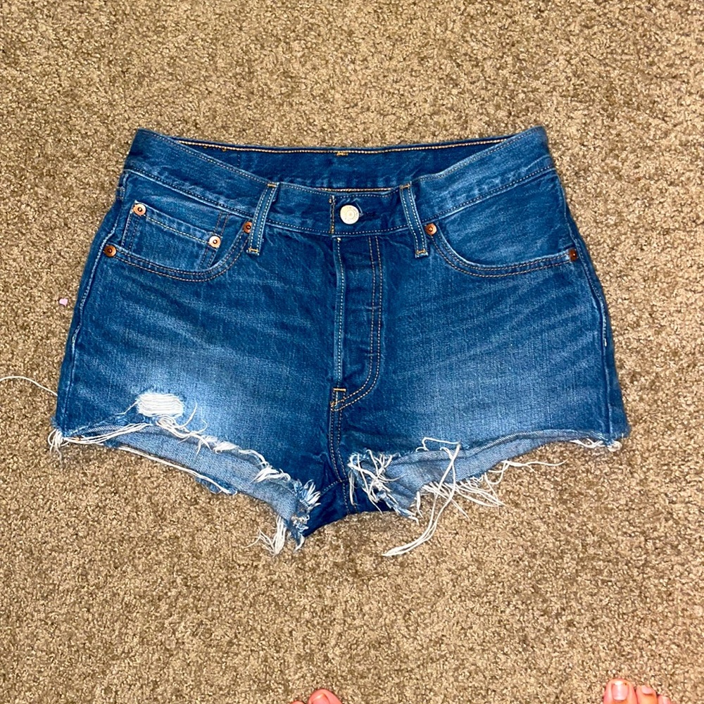 Levis 501 mini shorts for women